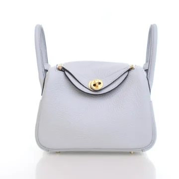 Hermes Bleu Pale Clemence Mini Lindy 20