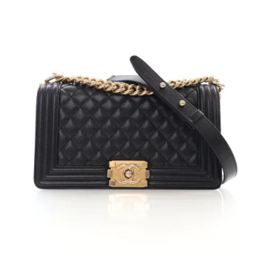 Chanel Medium Black Caviar Boy Bag