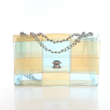 Chanel Vintage Medium Blue PVC Single Flap Bag
