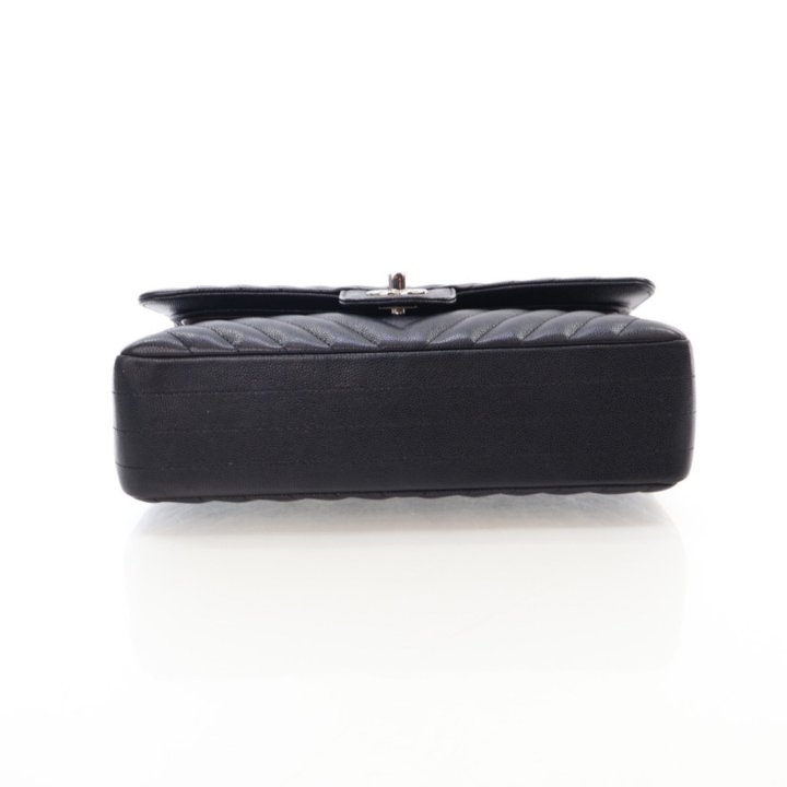 Chanel Medium Black Chevron Double Flap Bag - Luxe Du Jour
