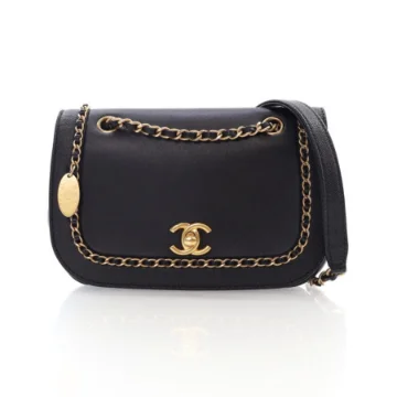 Chanel Black Calfskin Lovely Chains Flap Bag