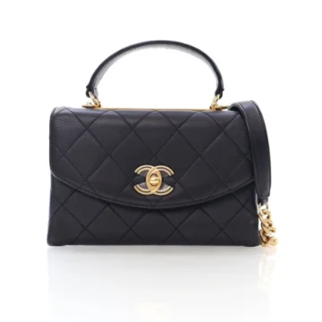Chanel Black Calfskin Trendy Spirit Flap Bag