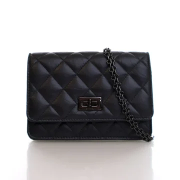 Chanel Mini So Black Aged Calfskin Reissue Wallet on Chain (WOC)