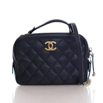 Chanel Small Navy Lambskin Vanity Case