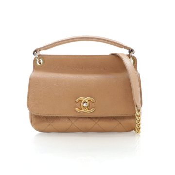 Chanel Mini Caviar CC Lock Top Handle Flap Bag - Luxe Du Jour