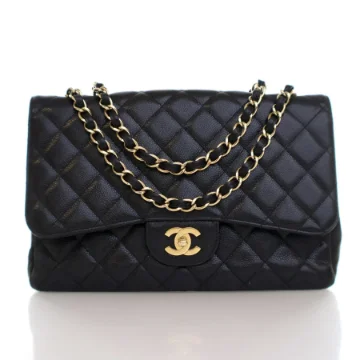 Chanel Jumbo Black Caviar Classic Single Flap Bag