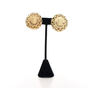 Chanel Vintage Barley Clip On Earrings