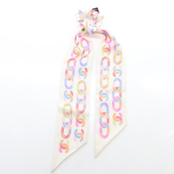 Chanel Multicolor Silk Twill Hair Tie - Luxe Du Jour