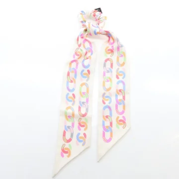 Chanel Multicolor Silk Twill Hair Tie