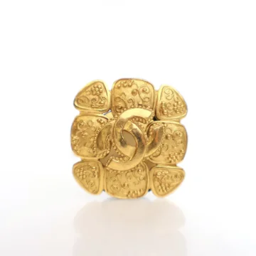 Chanel Vintage CC Clover Brooch