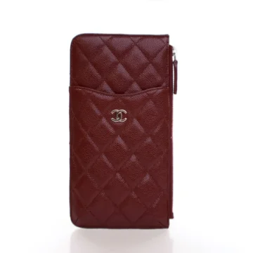 Chanel Red Caviar Classic Flat Wallet Pouch