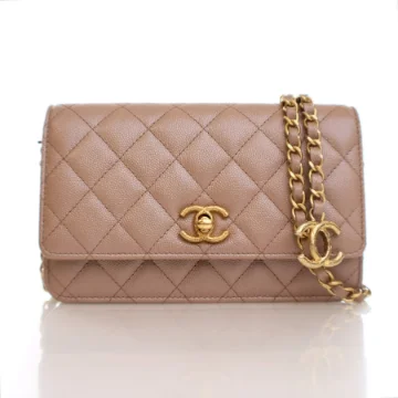 Chanel Beige Caviar Wallet On Chain (WOC)
