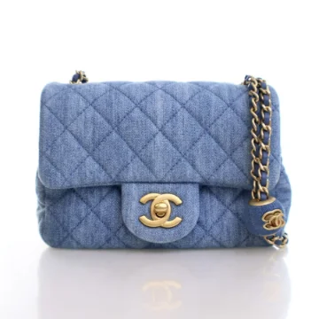 Chanel Mini Denim Square Pearl Crush Flap Bag