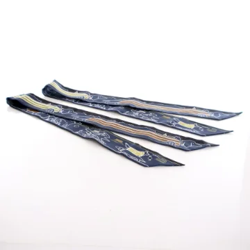Hermes Les Chiens Parisens Set of Two Silk Twilly