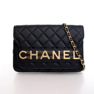 Chanel Small Black Calfskin Enchained Flap Bag