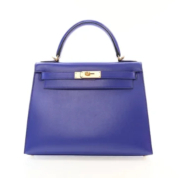 Hermes Blue Electrique Tadelakt Sellier Kelly 28