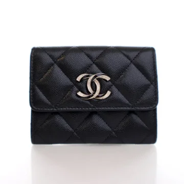 Chanel Black Caviar Flap Card Holder