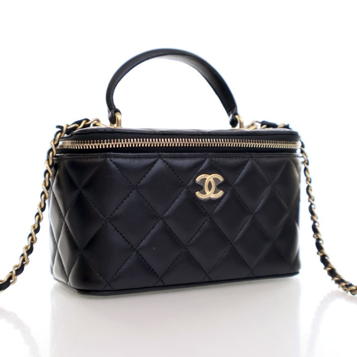Chanel Small Black Lambskin Vanity Case - Luxe Du Jour