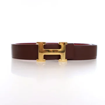 Hermes Vintage Brown Swift Reversible H Belt