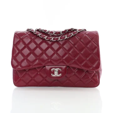 Chanel Jumbo Burgundy Caviar Classic Flap