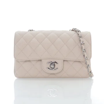 Chanel Mini Beige Caviar Rectangular Classic Flap Bag