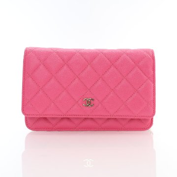 Chanel Pink Caviar Wallet On Chain (WOC) - Luxe Du Jour