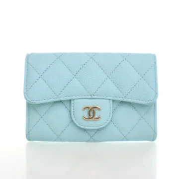 Chanel Blue Caviar Classic Flap Card Holder