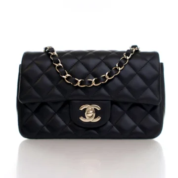 Chanel Mini Black Lambskin Classic Rectangular Flap Bag