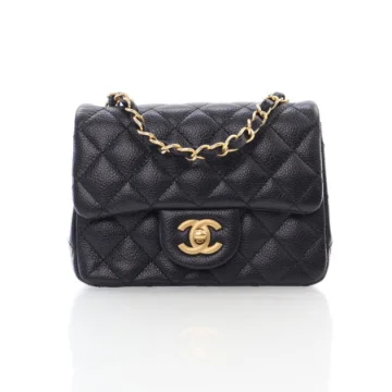Chanel Mini Black Caviar Square Flap Bag