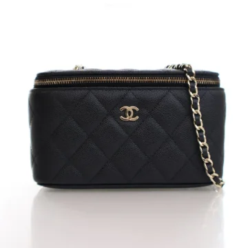 Chanel Small Black Caviar Classic Vanity Case