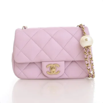 Chanel Small Pink Lambskin Pearly Flap Bag