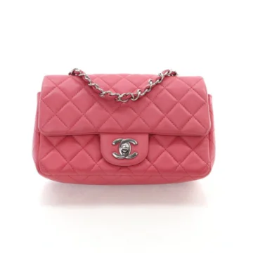 Chanel Mini Pink Lambskin Rectangular Classic Flap Bag