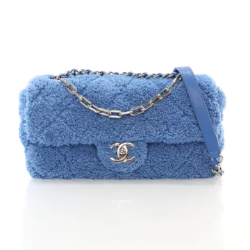 Chanel Medium Blue Terry Cloth Coco Beach Flap Bag