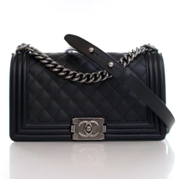 Chanel Medium Black Caviar Boy Bag