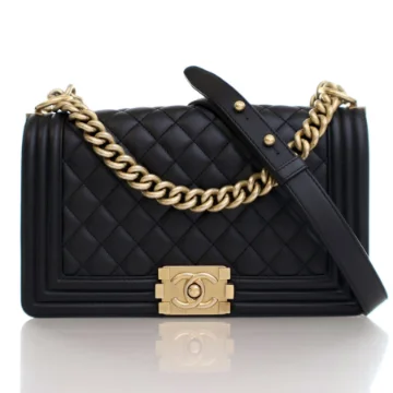 Chanel Medium Black Lambskin Boy Bag