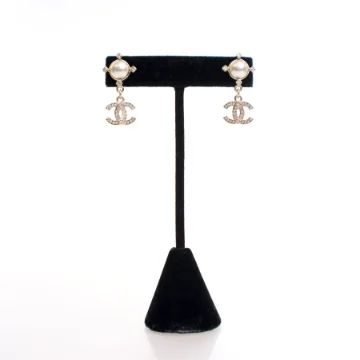 Chanel Pearl CC Drop Earrings