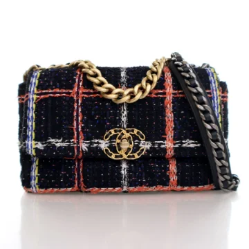 Chanel Small Navy Tweed 19 Flap Bag