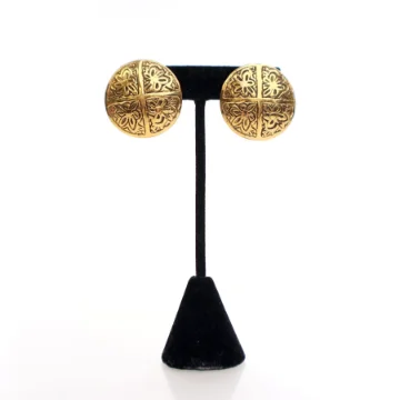 Chanel Vintage Medallion Clip On Earrings