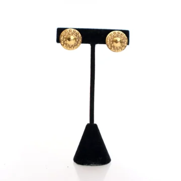 Chanel Vintage Studded Clip On Earrings