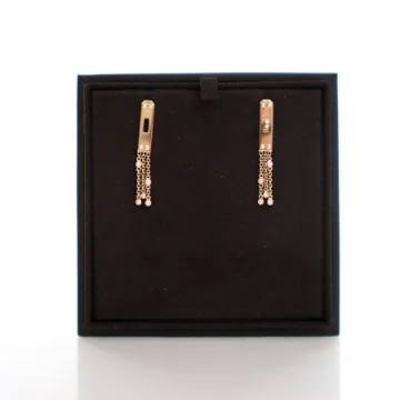 Hermes 18K Rose Gold Kelly Gavroche Earrings