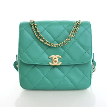 Chanel Green Lambskin Melody Backpack