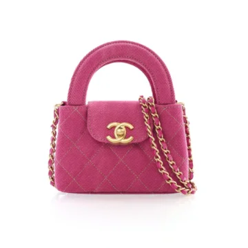 Chanel Mini Nano Pink Denim Kelly Shopper