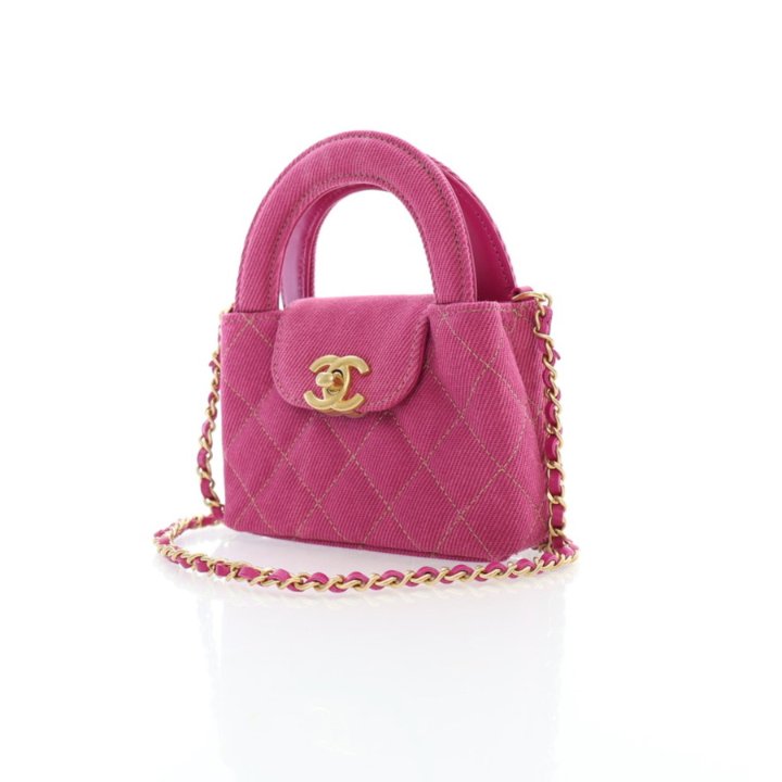 Chanel Mini Nano Pink Denim Kelly Shopper - Luxe Du Jour