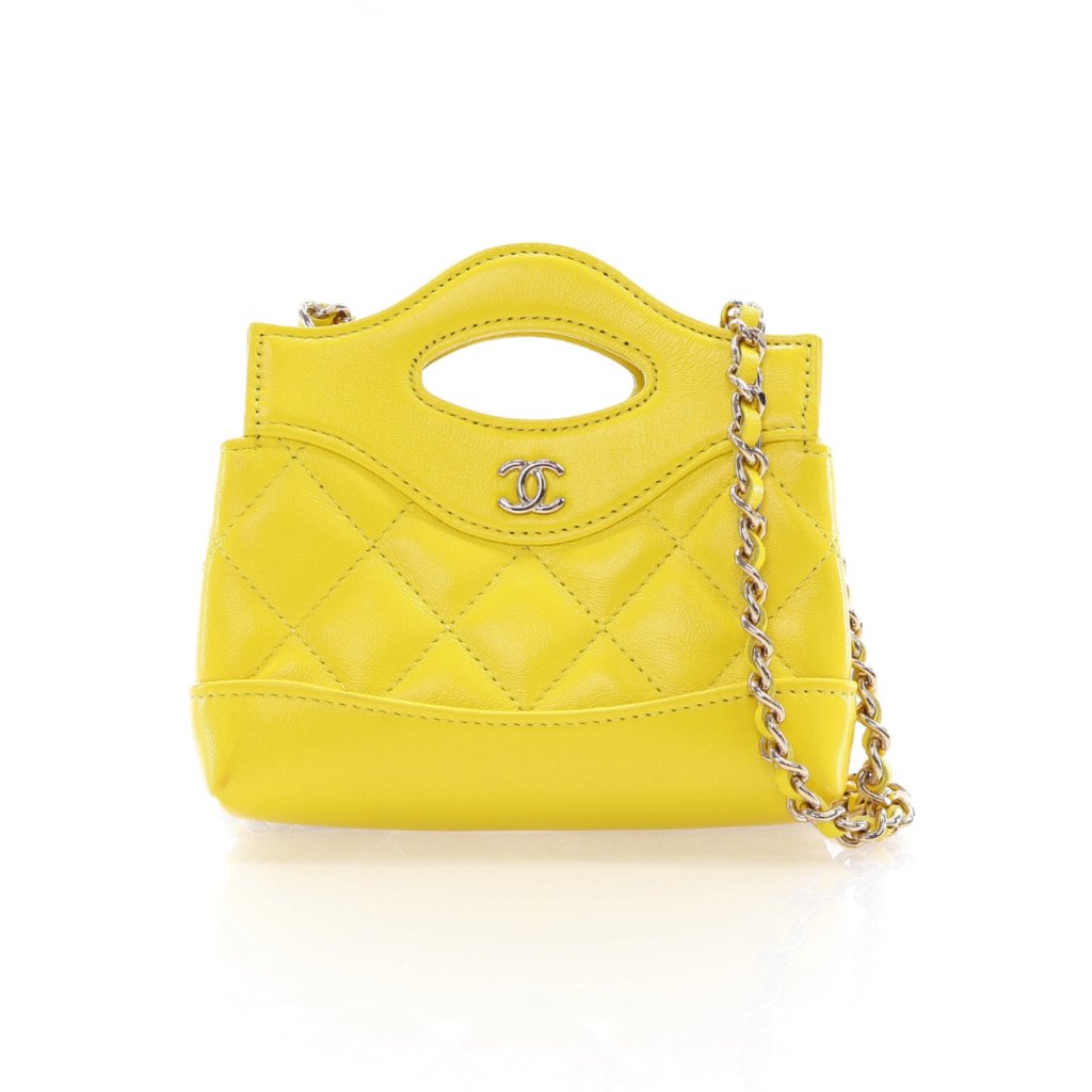 ◆CHANEL◆CHANEL ミニポーチ イエロー NEW Chanel AP2198B06660 Small Vanity Case Yellow / NG754