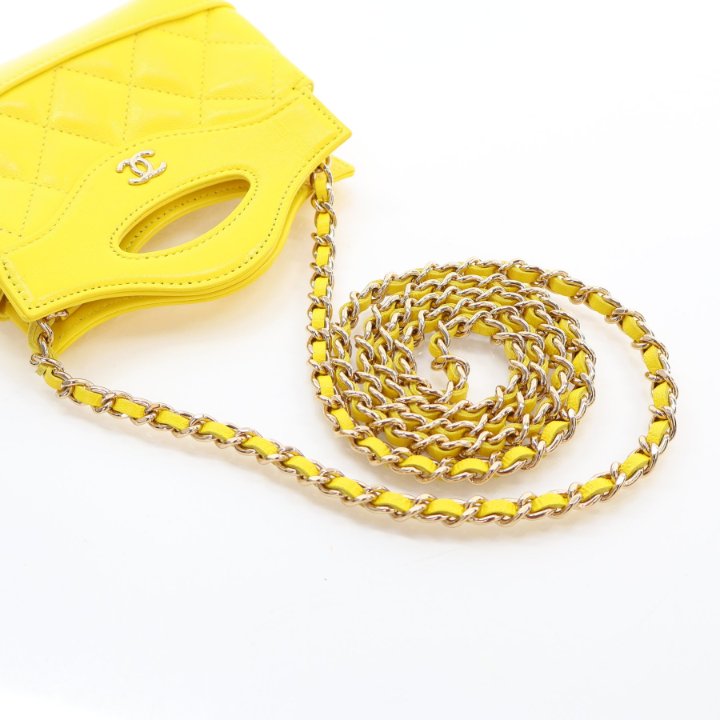 Chanel Mini Yellow Shiny Lambskin 31 Clutch - Luxe Du Jour