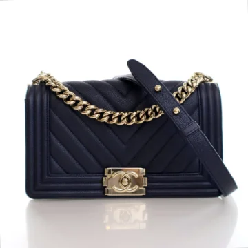 Chanel Medium Navy Caviar Boy Bag