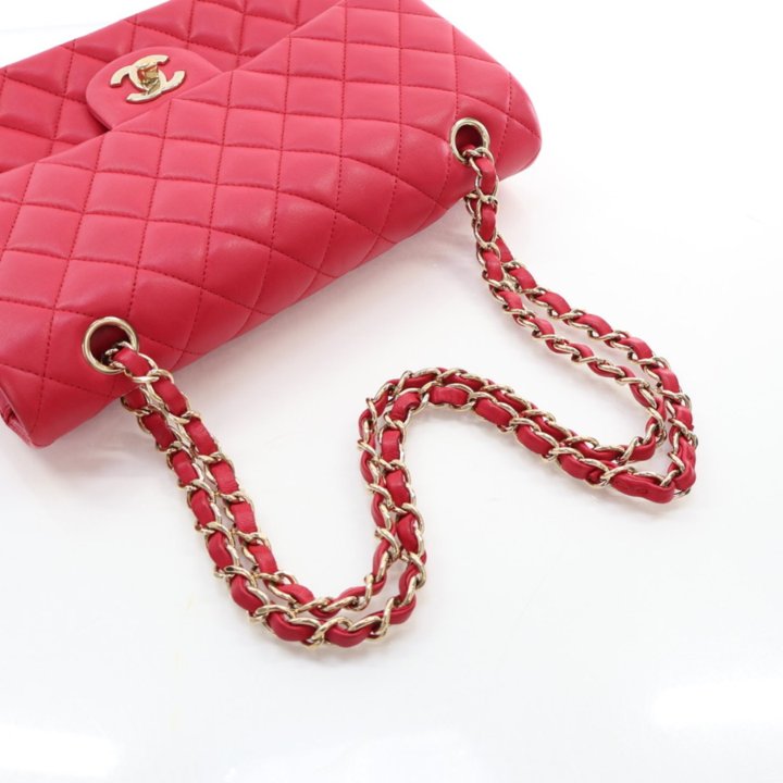 【ヴィンテージ】Rank:S☆Chanel Red 2Tone GHW No23 Flap Bag Chanel Bright Red 10 Double Flap Bag - Vintage Lux