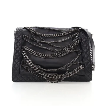 Chanel XL Black Calfskin Enchained Boy Bag