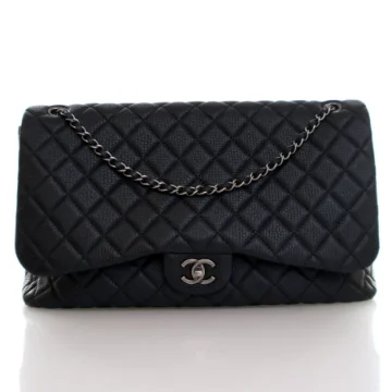 Chanel Small Black Calfskin XXL Travel Flap Bag