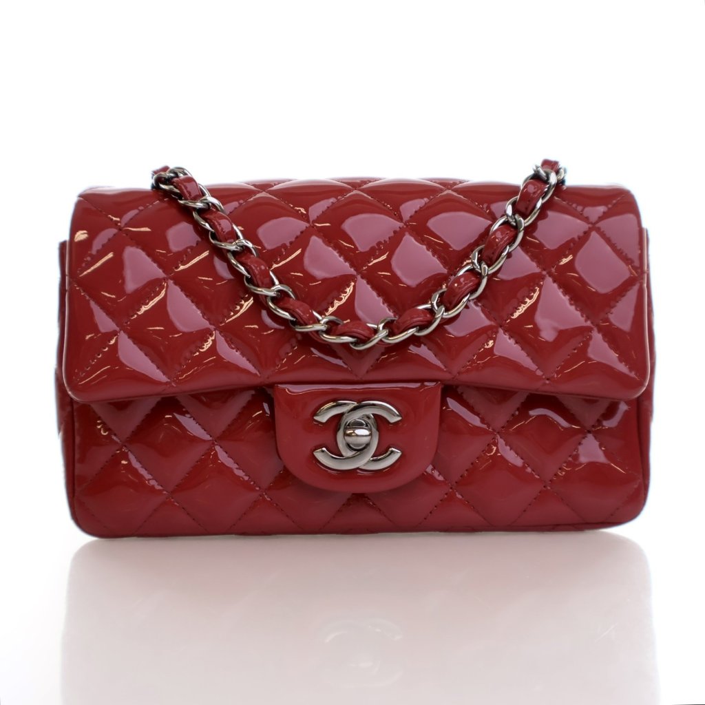 Chanel Mini Red Patent Classic Rectangular Flap Bag - Luxe Du Jour